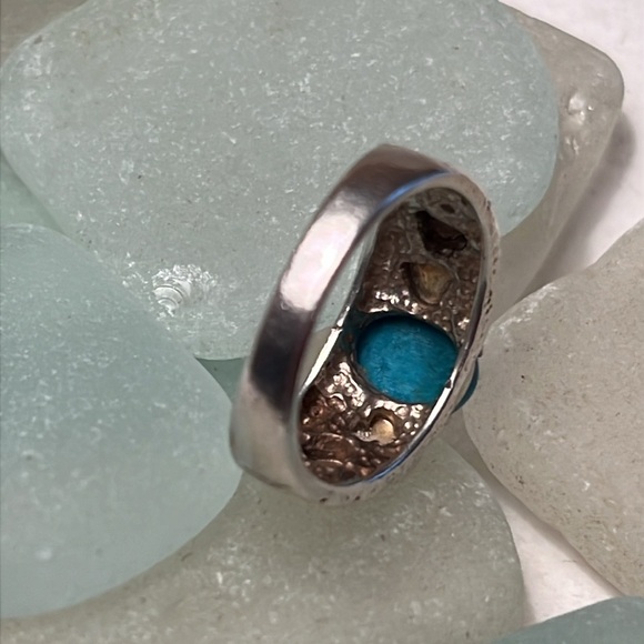 Turquoise 12K and 925 Leaf Ring - Picture 12 of 13